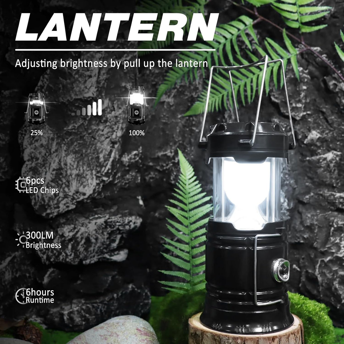Solar Camping Lantern- Rechargeable LED Lights, Magnetic Base & Foldable Hanging Hook- Collapsible Lamp Battery Powered Perfect for Power Outages, Hiking, Emergencies Adjustable Flashlight Adjustable Tactical Flashlight gifts gift set-SummerVibes