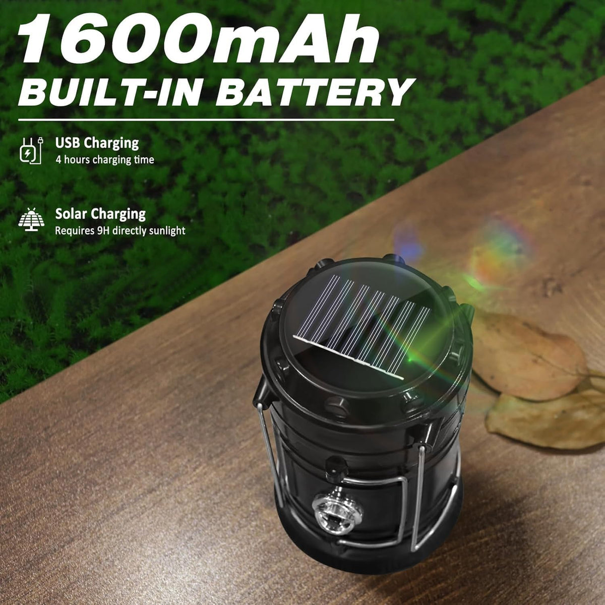 Solar Camping Lantern- Rechargeable LED Lights, Magnetic Base & Foldable Hanging Hook- Collapsible Lamp Battery Powered Perfect for Power Outages, Hiking, Emergencies Adjustable Flashlight Adjustable Tactical Flashlight gifts gift set-SummerVibes