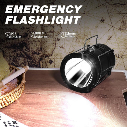 Solar Camping Lantern- Rechargeable LED Lights, Magnetic Base & Foldable Hanging Hook- Collapsible Lamp Battery Powered Perfect for Power Outages, Hiking, Emergencies Adjustable Flashlight Adjustable Tactical Flashlight gifts gift set-SummerVibes